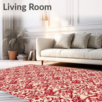 Crimson Swirl Abstract Repeating Pattern Rug
