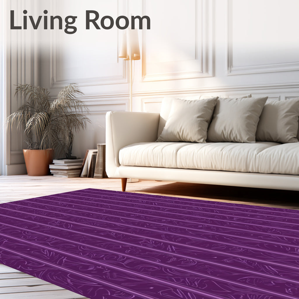 Deep Violet Woven Vertical Swirl Rug