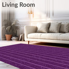 Deep Violet Woven Vertical Swirl Rug