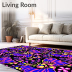 Vibrant Butterfly Garden Floral Medallion Rug