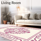 Ornate Ruby Vine Medallion Rug
