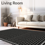 Dark Gray Textured Jacquard Diamond Rug