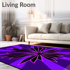 Vibrant Purple Sunburst Floral Rug