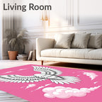 White Eagle Clouds Pink Sky Rug