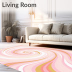 Pink Gold Swirl Marbling Rug
