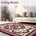 Crimson Baroque Floral Medallion Rug