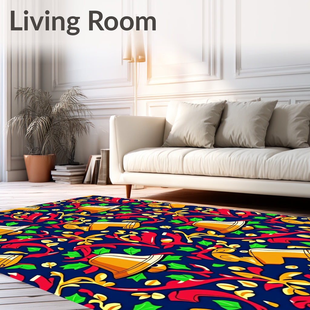 Golden Bell Holly Berry Garland Rug