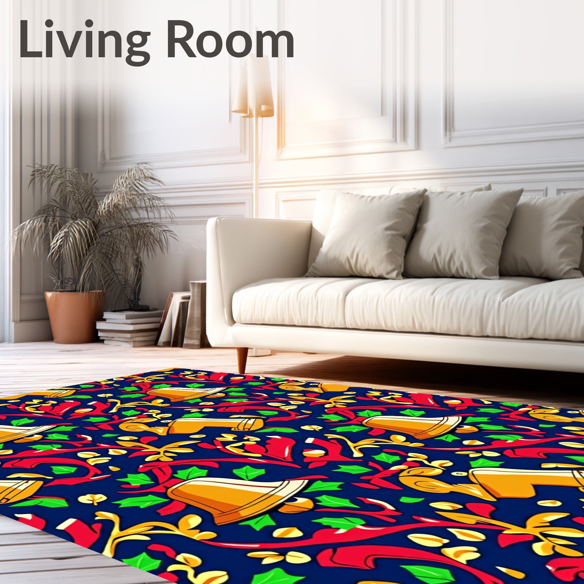 Golden Bell Holly Berry Garland Rug