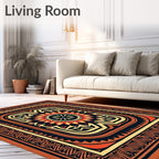 Fiery Sun Tribal Medallion Rug