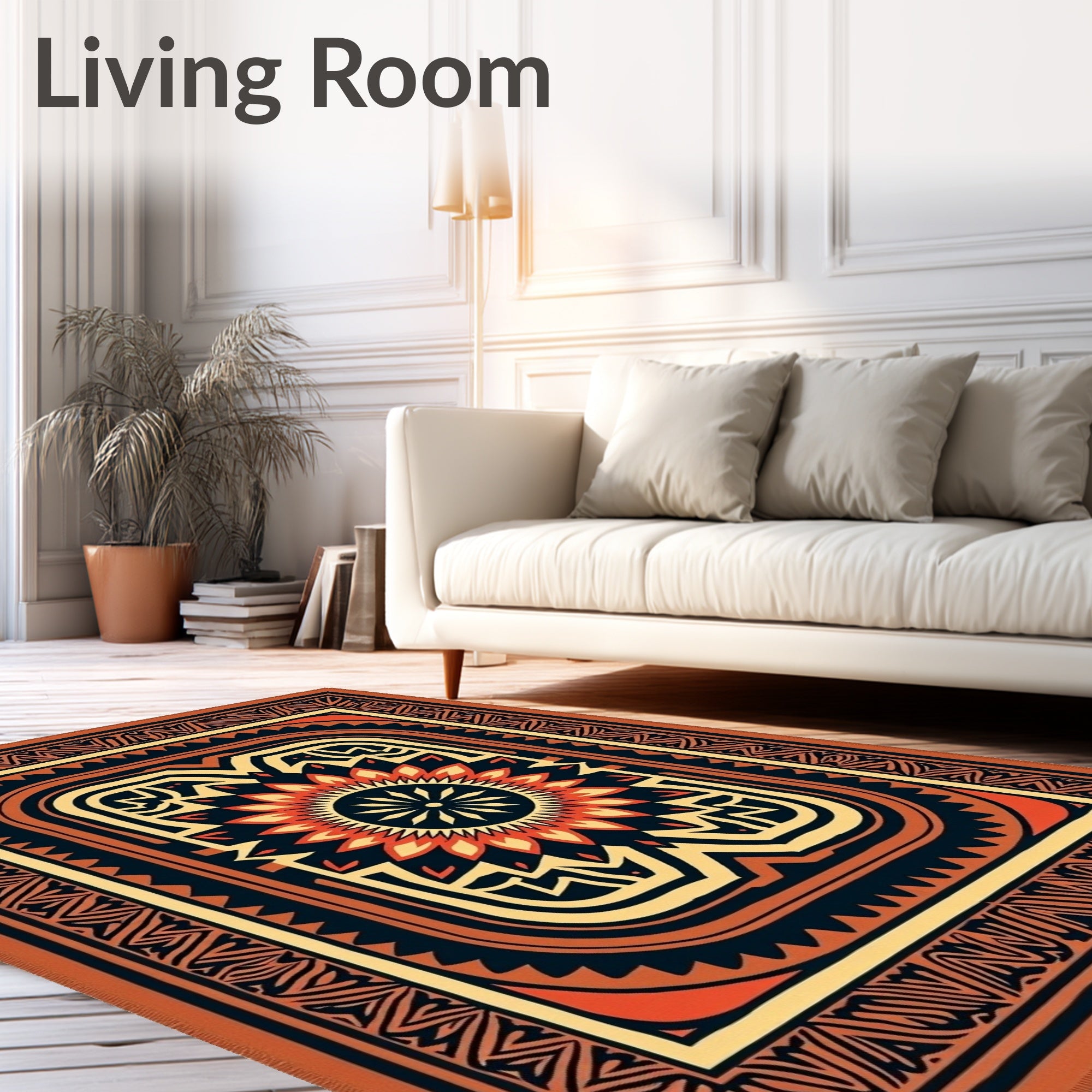 Fiery Sun Tribal Medallion Rug