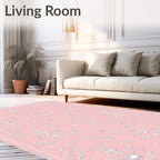 Pale Pink Floral Medallion Rug