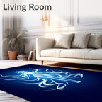 Ethereal Blue Spirit Flowing Hair Rug