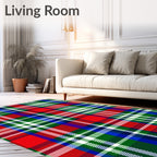 Classic Red Green Blue Plaid Rug
