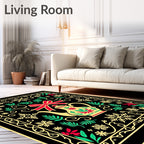 Red Bow Teapot Snowflake Garden Rug