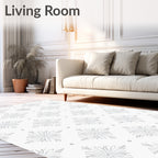 Silver Starburst Geometric Medallion Rug