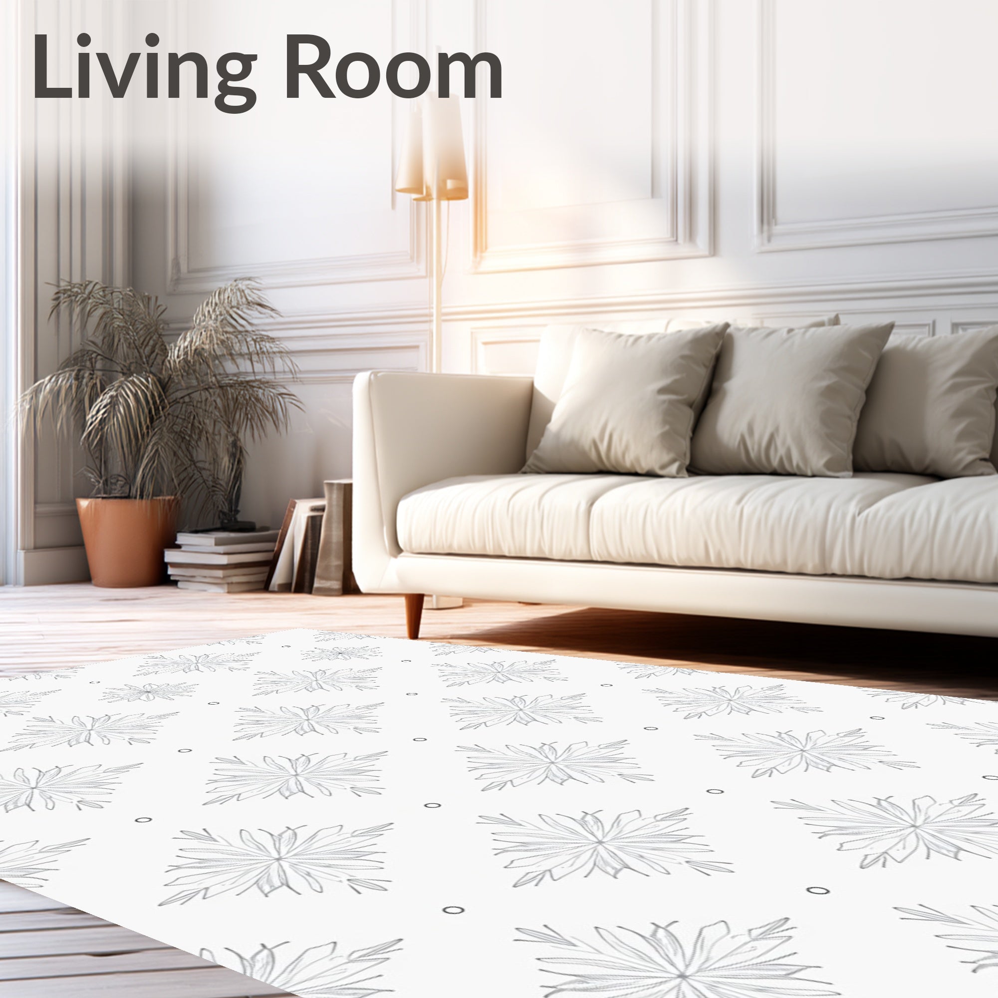 Silver Starburst Geometric Medallion Rug