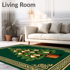 Golden Bells Christmas Tree Border Rug