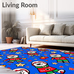 Whimsical Christmas Elf Star Hearts Rug