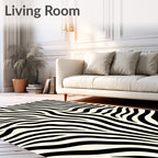 Cream and Black Zebra Stripes Rug