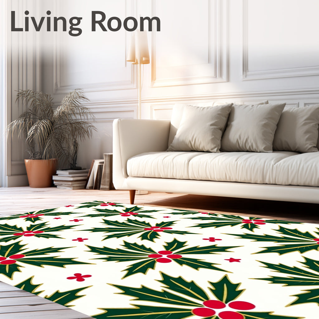 Green Holly Berry Holiday Radiance Rug