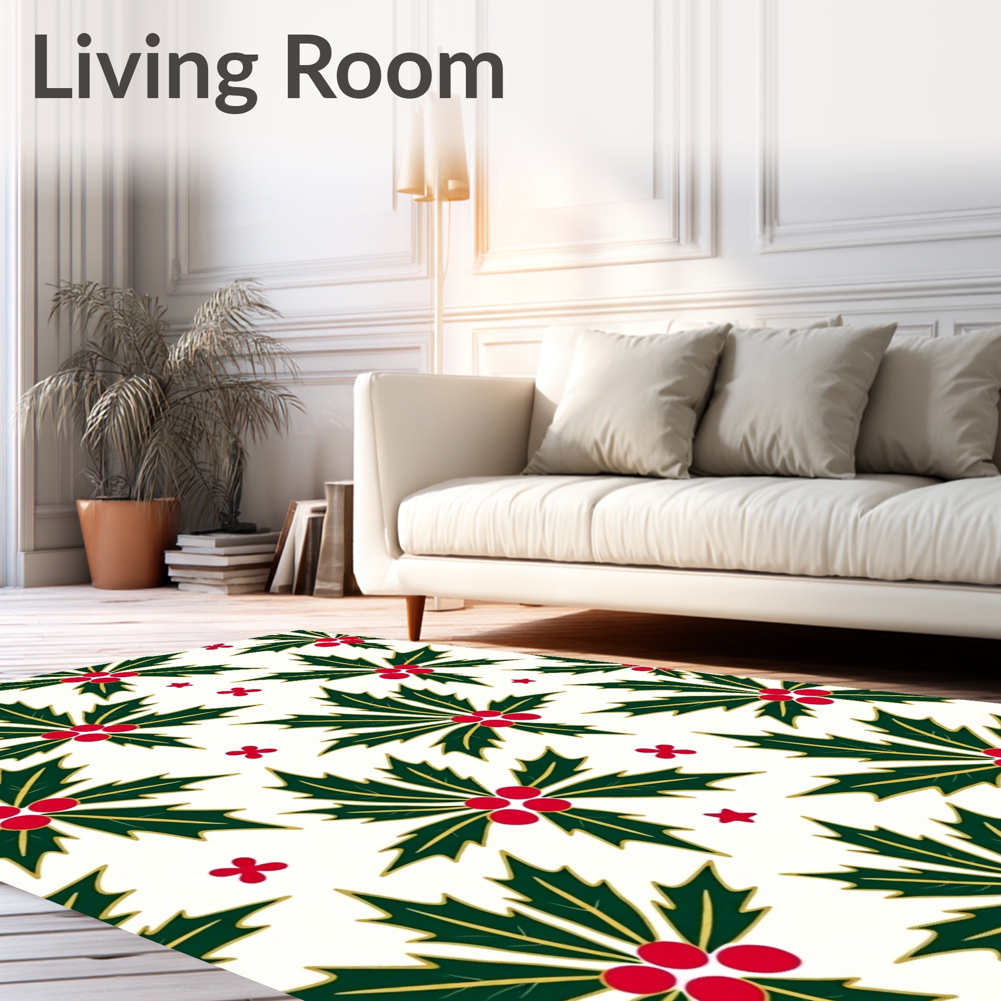 Green Holly Berry Holiday Radiance Rug