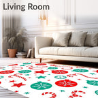 Red Green Christmas Ornament Candy Cane Rug