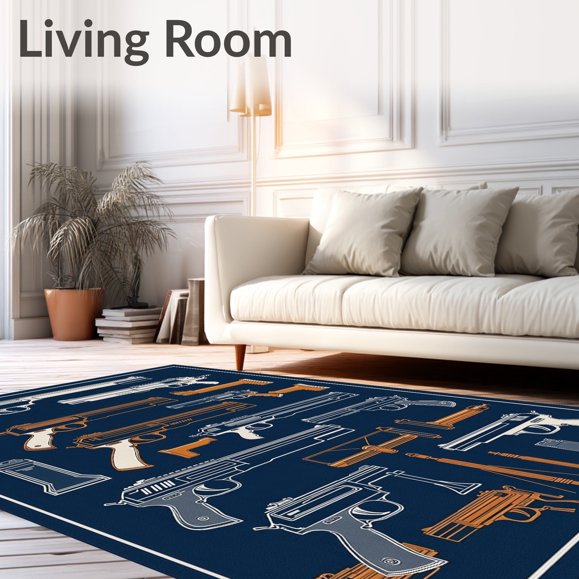 Vintage Gun Collection Graphic Rug