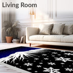 Vintage Snow Mountain Starry Night Rug