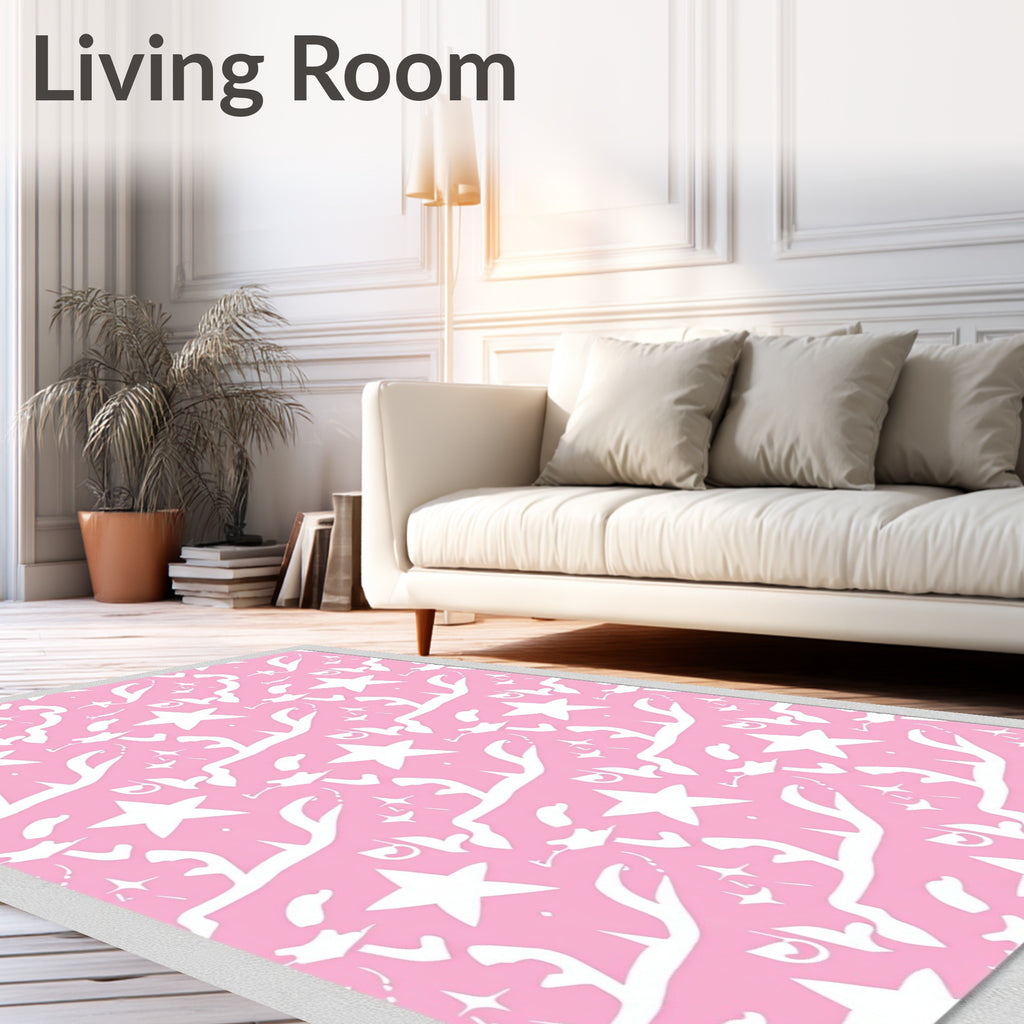 Pink Starburst Whimsical Swirl Rug