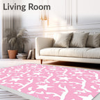 Pink Starburst Whimsical Swirl Rug