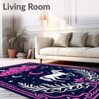 Fantasy Unicorn Night Sky Cloud Rug