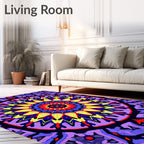 Vibrant Radial Floral Medallion Rug