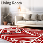 Red Winged Crest Geometric Rug