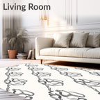 Monochromatic Abstract Floral Chain Rug