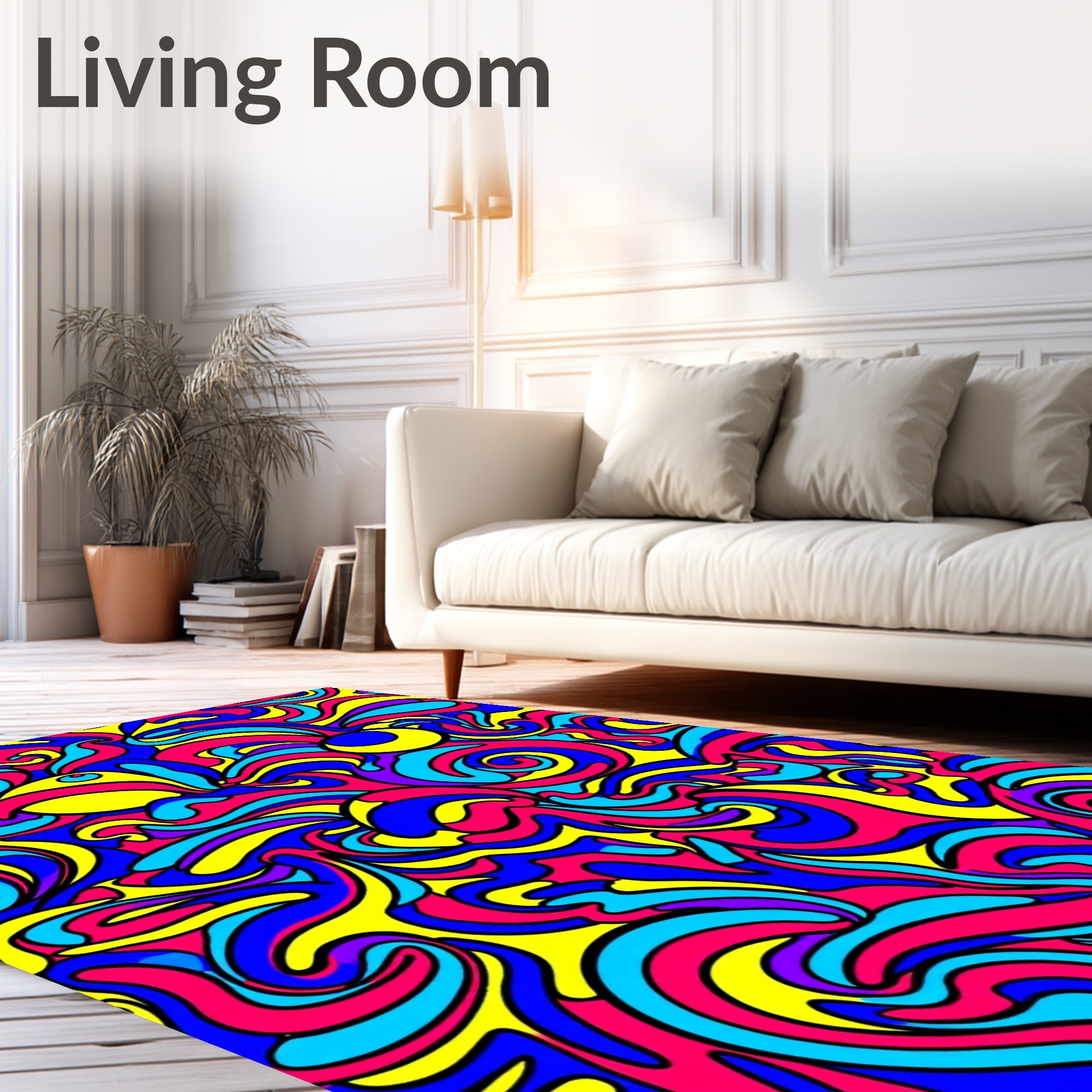 Vibrant Psychedelic Swirls Rug