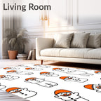 Happy Orange Snowman Collection Rug