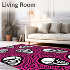 Hot Pink Skull Art Rug
