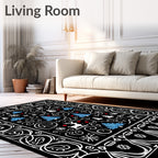 Whimsical White Snowflake Winter Woodland Rug