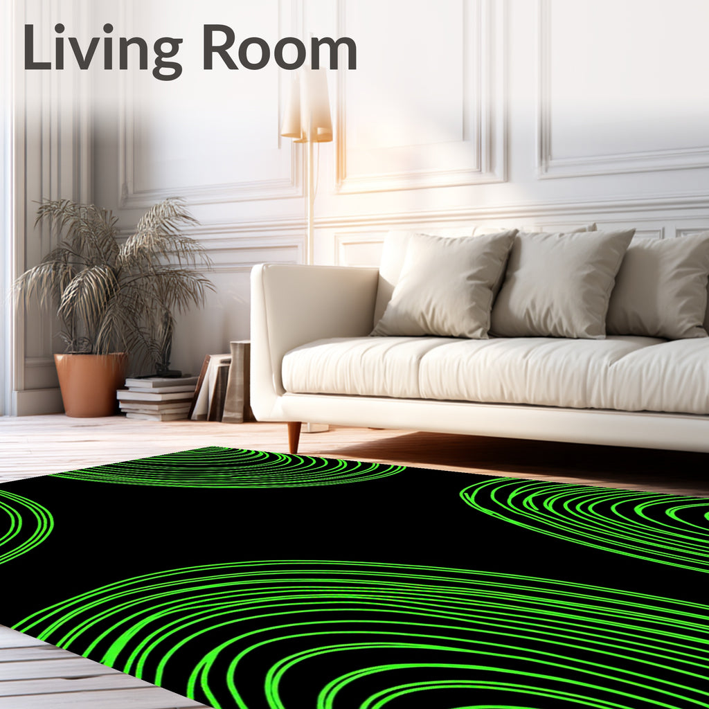 Vivid Neon Concentric Arcs Rug