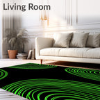 Vivid Neon Concentric Arcs Rug