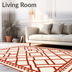 Bold Red Lattice Diamond Rug