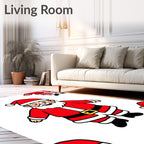 Jolly Santa Claus Repeating Christmas Scene Rug