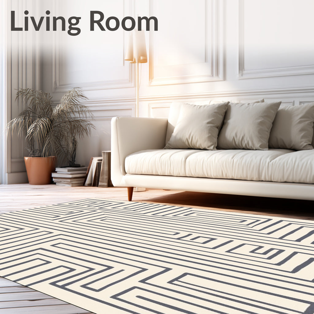 Navajo Inspired Gray Maze Rug