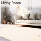 Cream Scroll Border Rug