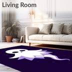 Whimsical White Ghost Lavender Aura Rug