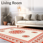Classic Red Allover Floral Medallion Rug