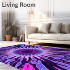 Vibrant Purple Pink Radial Burst Rug
