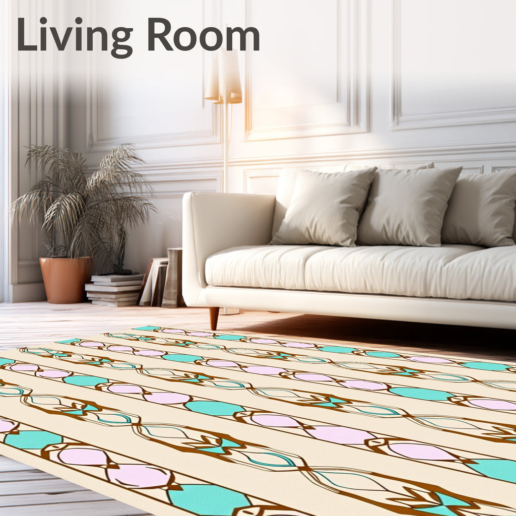 Retro Pastel Abstract Vertical Stripe Rug