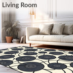 Dark Gray Circular Radiating Elements Rug