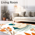 Autumn Duck on Water Floral Accent Rug